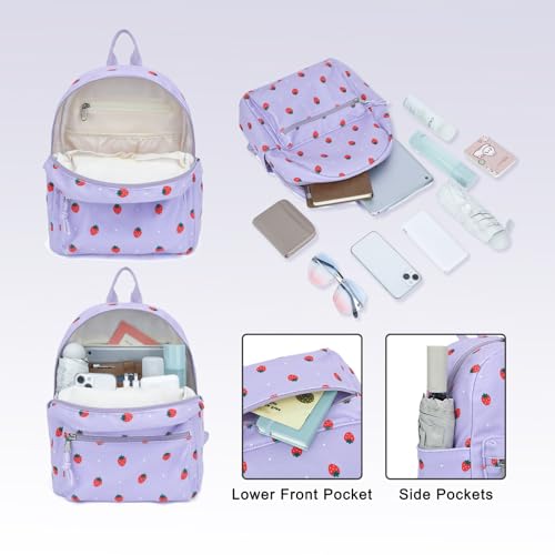 Image of Corduroy Womens Mini Backpack Girls Small Backpack Purse Fashion Casual Daypack School Bookbag (Strawberry Purple)