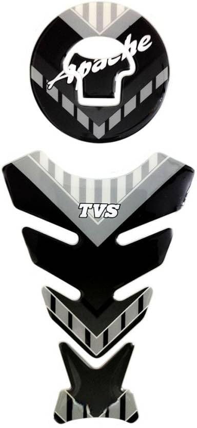 Bike Tank Pad Sticker Decal Compatible with Apache 160/180 RTR 2V Models, Black and Red (Apache BW Simple)