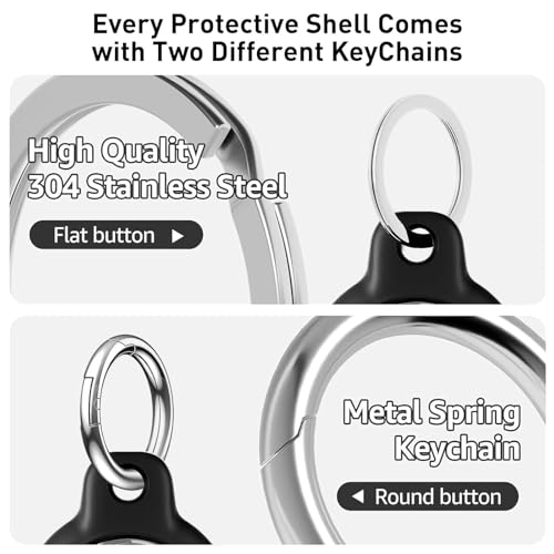 Image of MOLOSLEEVE [4 Pack with 2 Keychain Styles Waterproof Holder Case for AirTag 2nd Gen 2026 & 1st, Clear Protective Cover for Air Tags, Anti-Scratch Keyrings for Men Women, 2 Black /2 Blue
