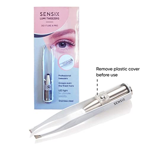 Sensica LUMI TWEEZER S – Precision Slant Tip With Led Light For Women And Men - Finest Point Grip For Professional Results - Great For Eyebrows, Nose, Lip, Clear Light Stainless Steel Hair Remover thumb #6