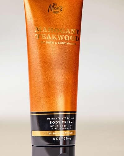 Image of Bath & Body Works Mahogany Teakwood Ultimate Hydration Body Cream | Moisturizer for Soft, Glowing Skin |Nourishing Body Lotion for Women | With Shea Butter & Hyaluronic Acid|48 Hour Moisture| 226g / 8oz