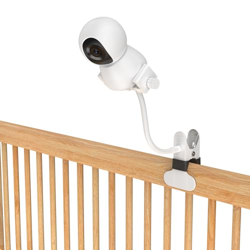 Image of Baby Monitor Mount - Universal Adjustable Monitor Flex Stand for Hello Baby, Nanit Pro, Infant Optics, VTech & Most Baby Monitors - Detachable Arm Camera Clip Mount with Cute Stickers for Crib