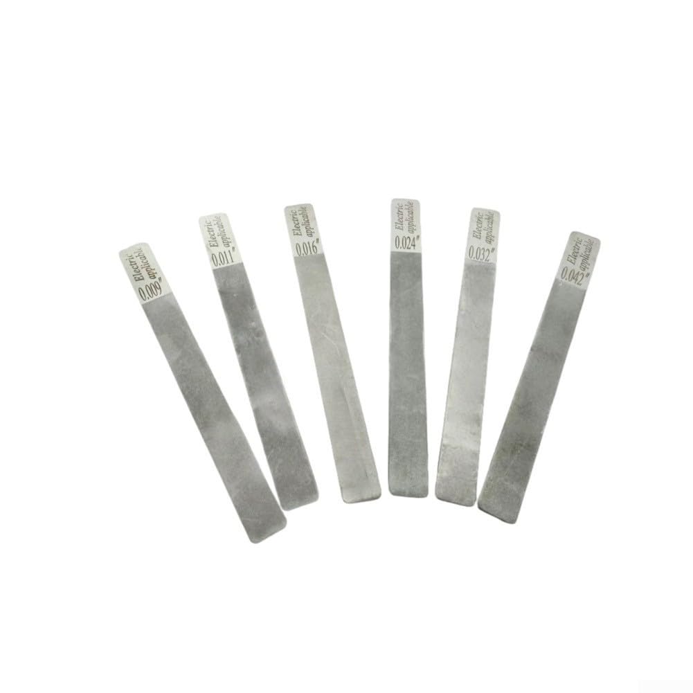 Juego de limas de tuercas de guitarra, 6 piezas de acero inoxidable con mango ergonómico para reparación y mantenimiento de luthier de guitarras eléctricas acústicas, bajos, ukelele (eléctrico 09-42)