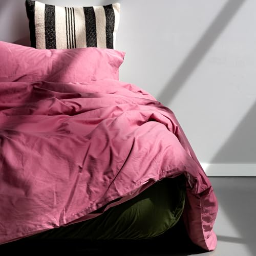 Housse de couette 200x200 magenta Basic pour lit 120 cm - 5