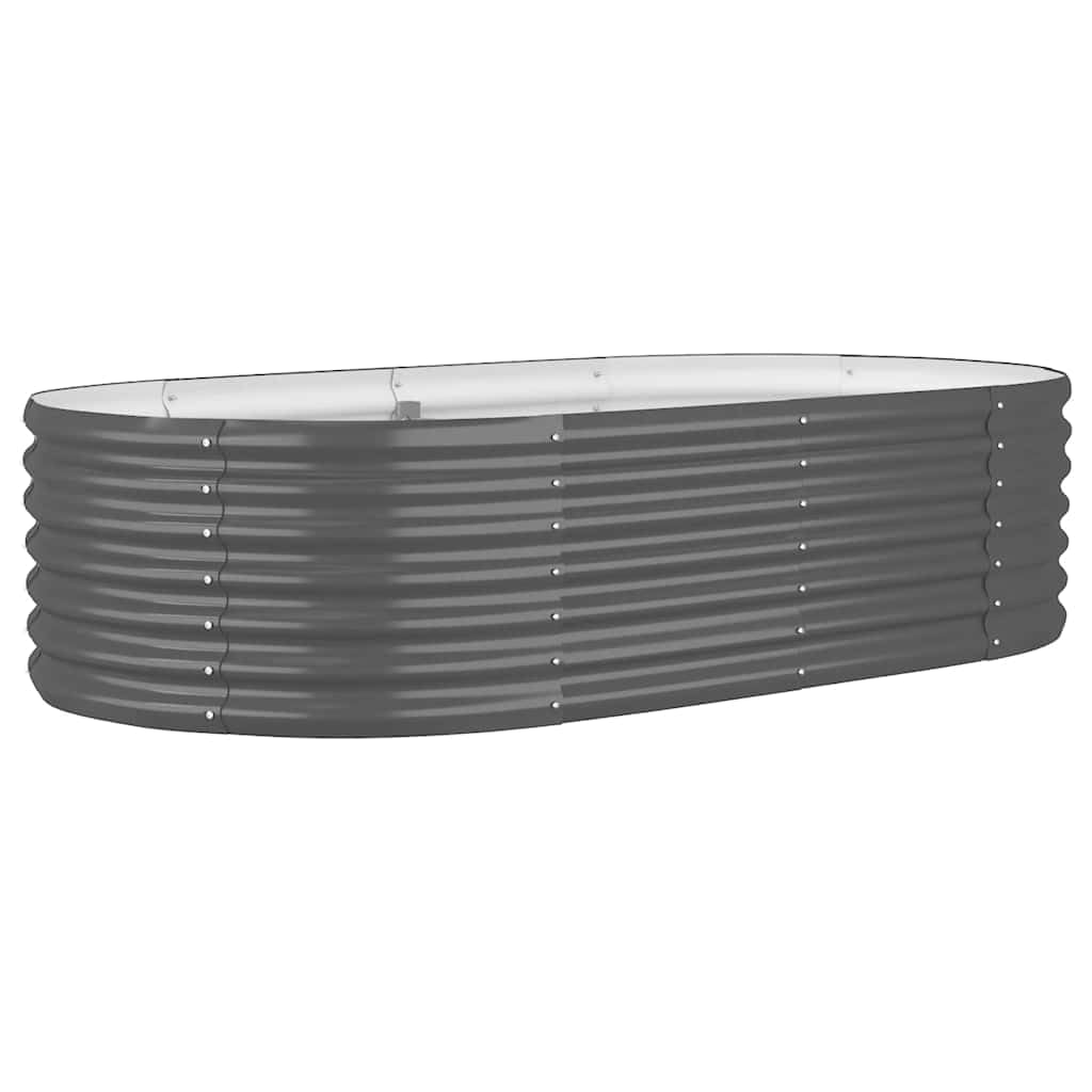 vidaXL Garden Raised Bed Flower Stand Pot Plant Tray Balcony Flower Box Plant Pot Stand Patio Planter Box Galvanised Steel 152x80x36 cm Anthracite