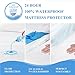 Twin XL Premium Waterproof Mattress Protector, Soft Breathable Mattress Pad Cover, Noiseless Waterproof Bed Cover - Stretch to 21