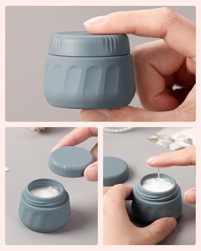 Mrsdry Travel Containers for Toiletries, TSA Approved Travel Size Toiletries 4 Pack, Refillable Containers, With Clear Bag, Leak Proof Silicone Jars, Essentials Creams Jars Carrying Small Items — view 2