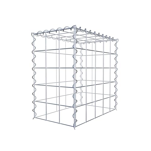 GABIONA Cesta de piedra cuadrada, malla 10 x 10 cm, profundidad 30 cm, cesta de cultivo tipo 3, cierre en espiral, galvanizado (50 x 50 x 30 cm)