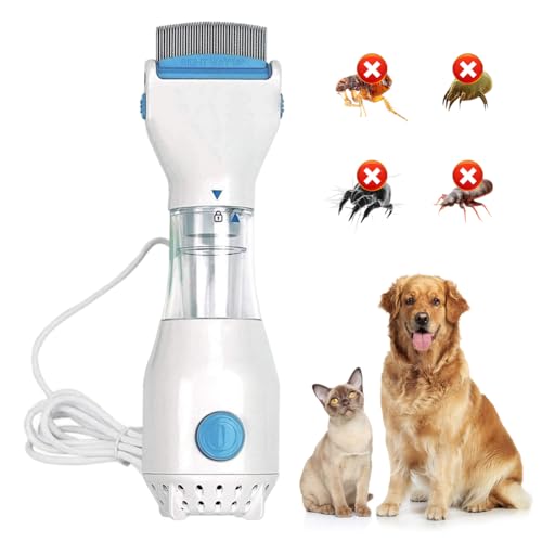 Electric Flea Comb for Dogs & Cats Flea Comb for Small & Large Dogs Cats Pets Anti Fleas & Ticks with 3 Filter Bags
