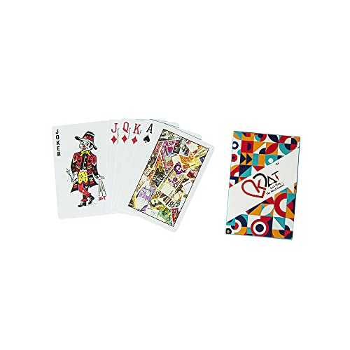 Image of KAT 3 Pieces Playing Cards Pure Plastic 100% PVC Design H I J Multicolour Pack Premium Deck for Bridge Rummy Poker Holi Diwali Taash Game Nights Party & Fun