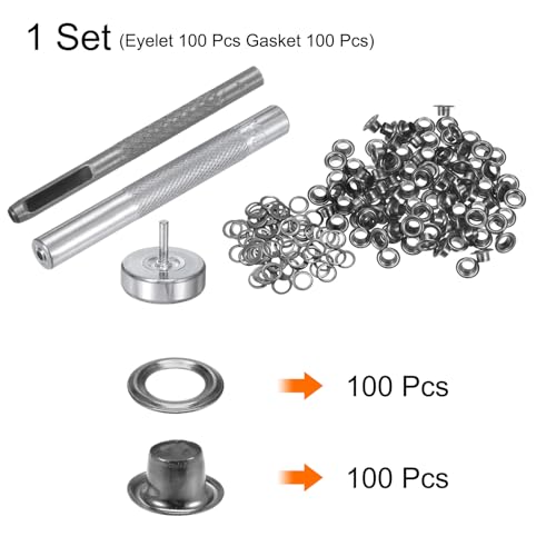 Kit de 100 piezas de ojales y herramienta 4mm cobre miniatura 3