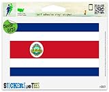Costa Rica Rican Flag Vinyl Car Bumper Window Sticker 3