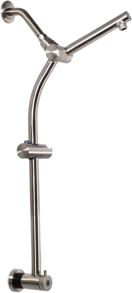 Westbrass SB1520-07 Drill-Free 21" Adjustable Height Shower Head and Handheld Sprayer Slide Extension Bar with Diverter, Satin Nickel
