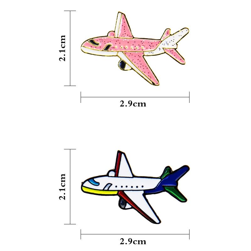 Image of 4Pcs Pink Flashing Airplane Metal Brooch Creative Aircraft Badge Pin Clothing Accessories Gift For Women