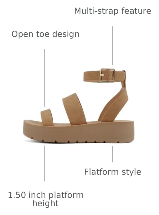 Image of Soda Glory ~ Women Open Toe Multi-Strap Flatform Sandals
