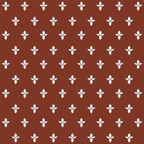 Image of Wedding and Pooja Backdrop (8FT-8FT) | Muhurtham Mandap Background Cloth | Brown Floral Printed Festive Backdrop | Pooja & Wedding Decoration