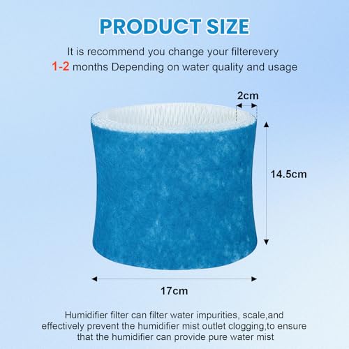 Image of 4 Pack Humidifier Wicking Filter Replacement 2.0 for Canopy Bedside | and Nursery Humidifier 2.0, Wood Pulp & Paper Filter (Blue)