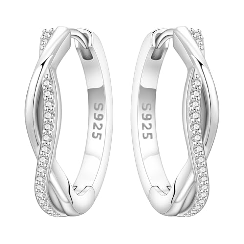 CYMYSS Boucles d'oreilles créoles en argent sterling 925 hypoallergénique pour femme, 925, Argent...