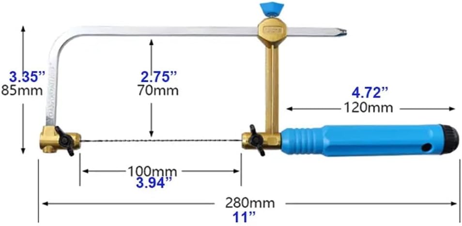 Compact Mini Hand Saw with Adjustable U Type Frame, 8PCS Spiral Blades - Ideal for DIY, Jewelry Making, Woodworking