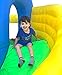 Island Hopper Curved Double Slide Recreational Kids Bounce House with Safe Return Curved Slide and Climbing Wall