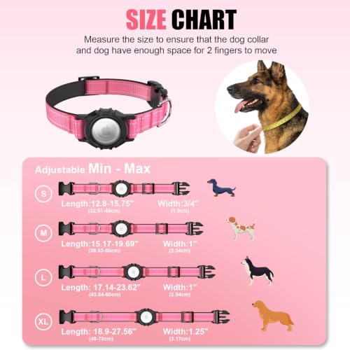 Image of Dog Collar, IP68 Waterproof Dog Collar Holder (HotPink, M)