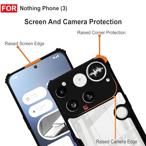 Image of Zapcase Back Case Cover for Nothing Phone 3| Compatible for Nothing Phone 3 Back Cover | Clear Case with Camera Protection | (TPU + PC | Matte Black)