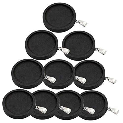 Abaodam 10 Peças Pingente Redondo De Madeira Bandeja De Servir De Aço Inoxidável Bandeja De Joias Ba