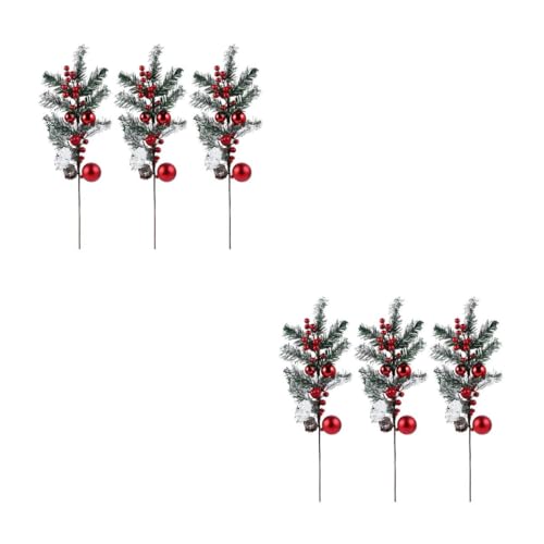 Amosfun 2 Juegos Esquejes De Árboles De Navidad Vides Plantas Colgantes Falsas Manualidades Navideñas Christmas Tree Selecciones De Flores Nevadas De Pino Decoración Navideña 3 Piezas * 2