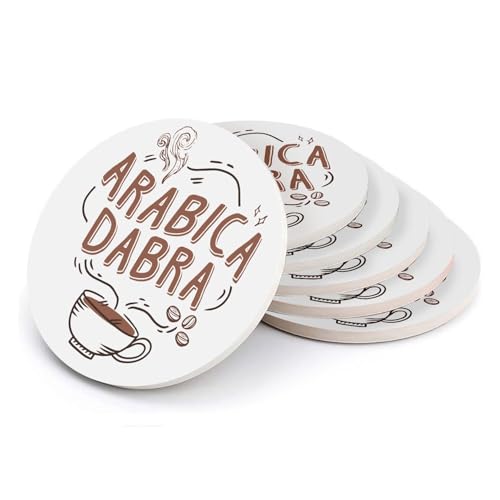 Sous-verre ronds en céramique Arabicadabra lot de 6 pièces pour table