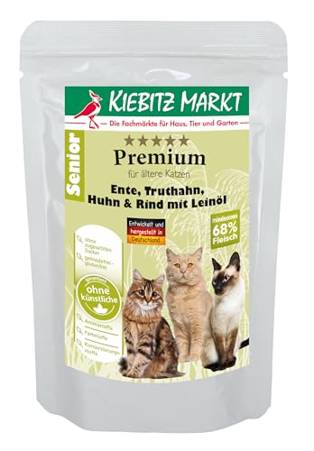 Kiebitz Markt Premium Senior Ente, Truthahn, Huhn, Rind Katzenfutter
