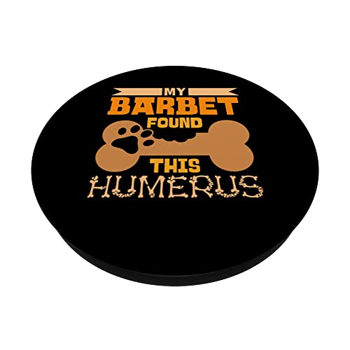 My Barbet Found This Humerus Classic Bone Lover Dog Breed PopSockets Swappable PopGrip, Black - Image 2