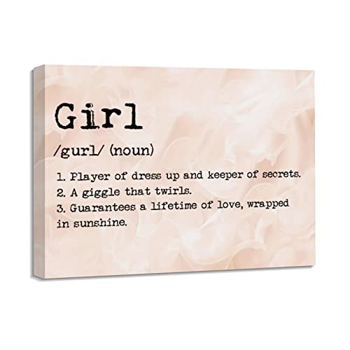 Toile Girl Noun avec cadre en bois pour habiller un mur vide de bureau ou de salon