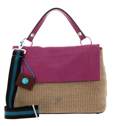 Bolso bandolera Gabs Iolanda bicolor beige y púrpura con cierre de cremallera