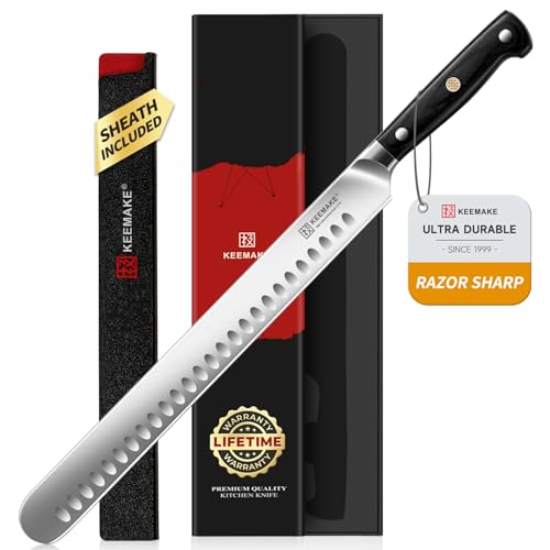 KEEMAKE Brisket Knife, 12‘’ Carving & Slicing Knife with Ergonomic Handle, German High-Carbon...