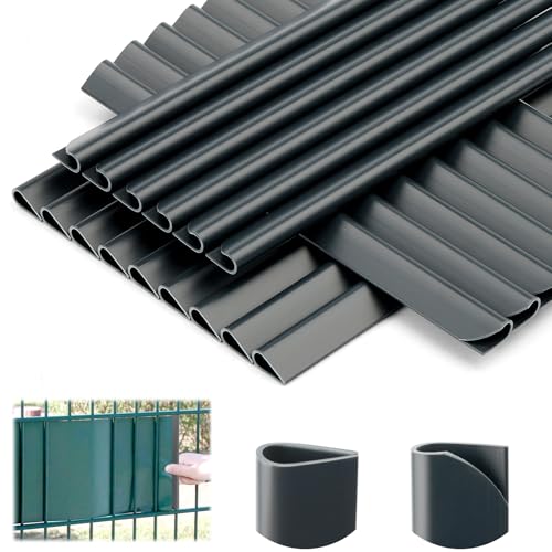 35 clips de fijación de PVC para protección visual, rieles de sujeción para tiras de protección visual, valla de doble varilla, valla de valla para clips de fijación, puerta de jardín, balcón, valla