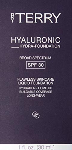 By Terry Hyaluronic Hydra-Foundation Hydrating Liquid Foundation, Buildable Coverage, Long Lasting Formula With Spf 30, 100N Fair, 1 Fl Oz #TOP1