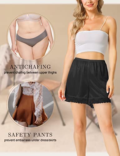 Image of GYS Slip Shorts Culotte for Women Split Skirt Lace Pettipants Bloomer