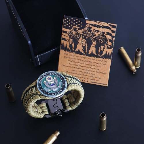 Pulsera Paracord Ejército, Regalo Veterano 22 cm miniatura 2