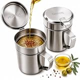 ORATIC Pack 2 Aceitera Aceite Usado de Acero Inoxidable 500ml para Carne y...