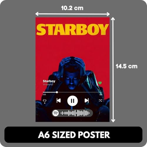 Image of auraposter Paper The Weeknd Poster (Set of 40) | The Weeknd Mini Posters (15 x10 cm) | Mini Posters of The Weeknd's songs for Wall, Bedroom, Living room | Glue Dots Included