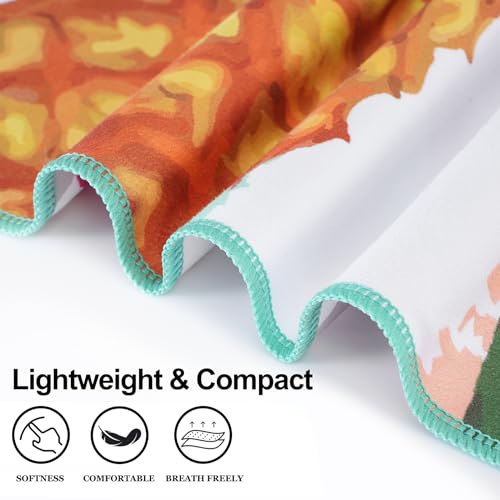 2 Packs Lightweight Thin Microfiber Beach Towel Oversized Quick Dry Compact Sandproof Clearance Towels Sand Free Camping Pool Easy Pack Travel Accessories Essentials Women Adults Blue Flower Pineapple