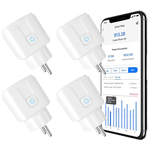 Prise WLAN 16A avec mesure de courant et minuterie - 4 Packs