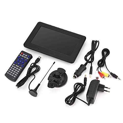 Socobeta Televisor porttil de 7 Pulgadas DVB - T - T2 HD Televisin Digital Recargable en Color para automvil domstico(Enchufe de la UE)
