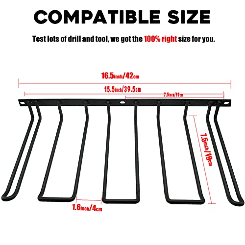 Vikerniel Drill Holder, Power Tool Organizer, Wall Mount 4 Cordless Metal Shelf Holder, Utility Storage Rack For Dewalt Cordless Tools For Father Day Gifts thumb #5