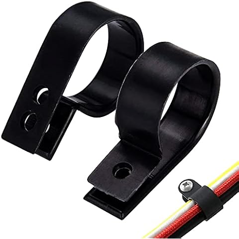 20 Pcs Nylon R Clips - Black Cable Clips, Plastic Wire Cable Clamp Cable Screw Clips R Type Clip Cable Organizer, Cord Clips Fastener Wire Clamps Electrical for Wire, Cable, Conduit Management Cover