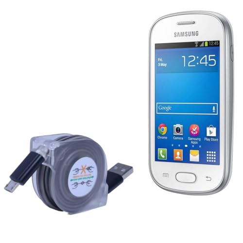 BoxWave Cable Compatible with Samsung Galaxy Fame Lite Duos S6792L - miniSync, Retractable, Portable Sync Cable