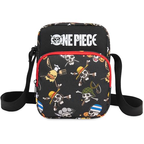 Get Trend One Piece Boys Crossbody Bag Lightweight Fanny Pack Shoulder Bag with Adjustable Straps Anime Gifts for Boys (Black/Multi One Piece)