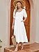 Caracilia Women's 2026 Summer Casual Maxi Dresses Short Puff Sleeve V Neck A Line Floral Flowy Boho Wedding Guest Party Dress White Medium