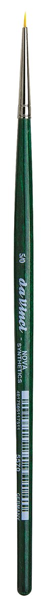 da Vinci Watercolor Series 5570 CosmoTop Nova Paint Brush, Round Synthetic with Short Green Handle, Size 5/0 (5570-5/0)