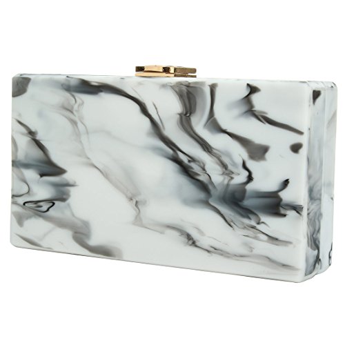Women Acrylic Clutch Purse Perspex Box Handbags For Women Marble Pattern Desiger #TOP2